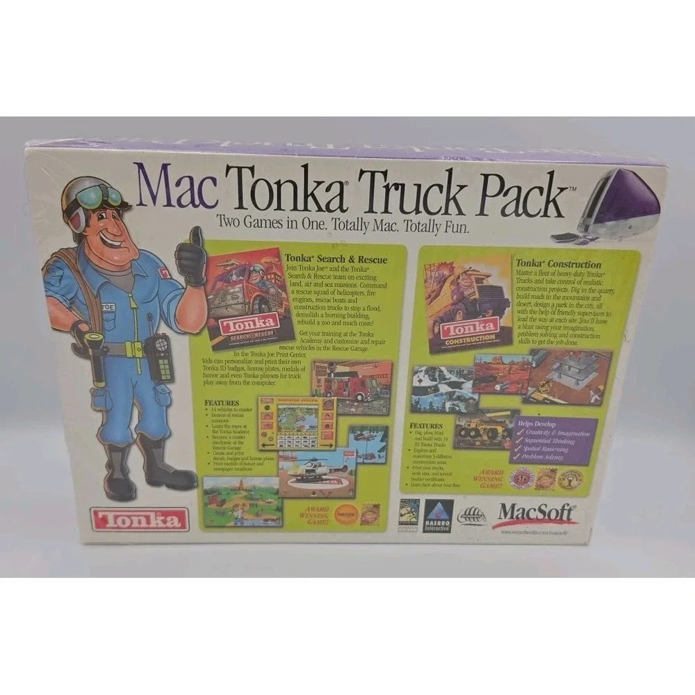 Vintage Mac Tonka Truck Pack 2001 Apple Macintosh Sealed New Big Box MacSoft